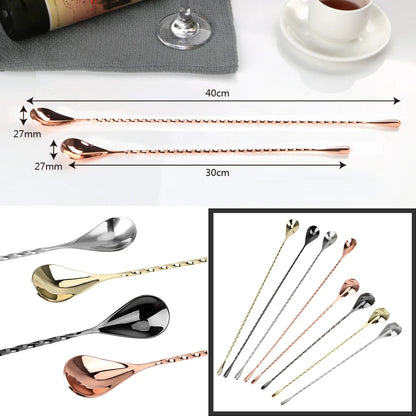 Stylish Stainless Steel Mixing Spoon for Bartenders