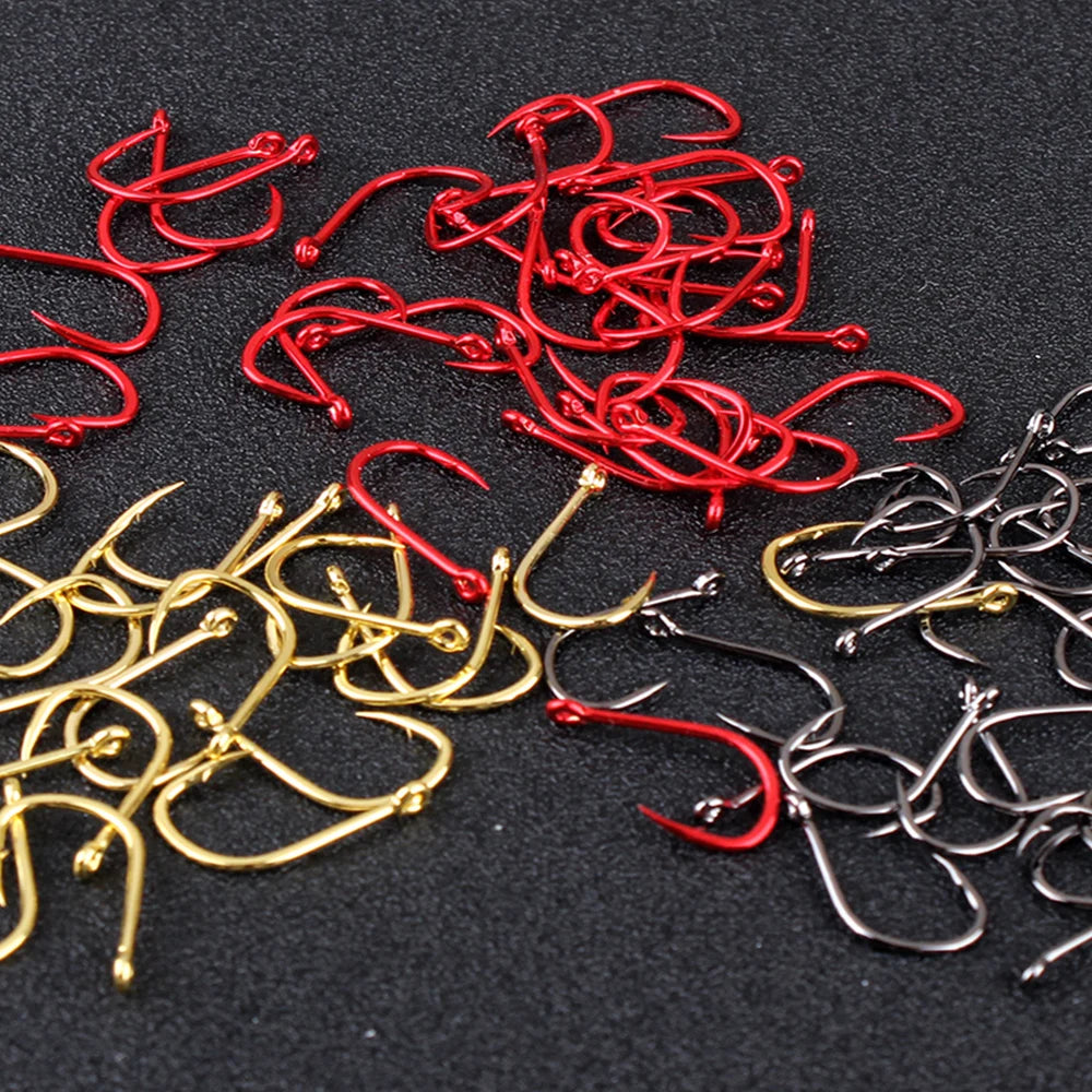 HookUpCo. High Carbon Fishing Hooks Set 100pcs