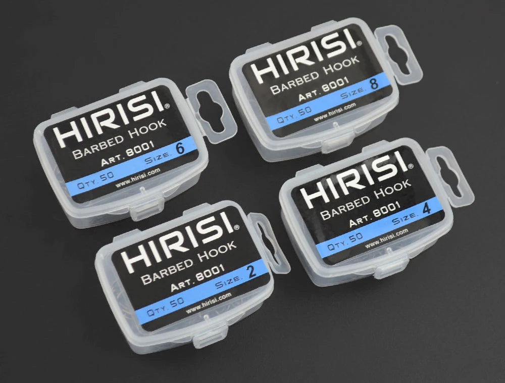 HookUpCo. 50pcs Barbed Fishing Hooks, High Carbon Steel - HookUpCo.