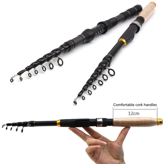 Telescopic Carbon Fishing Rod - Ultralight Travel Design