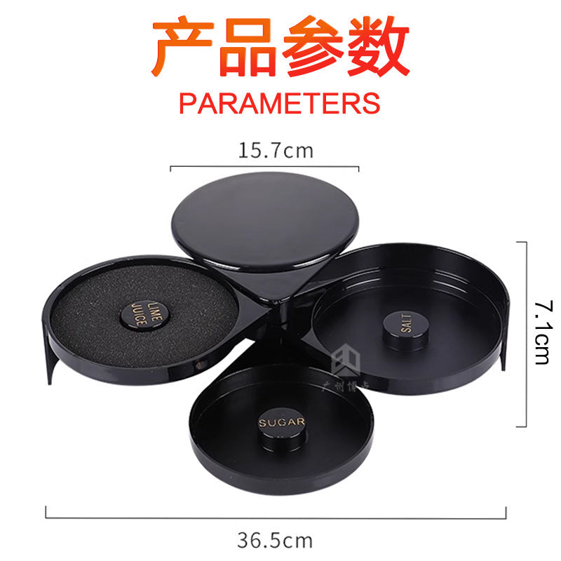 Three-Layer Plastic Seasoning Box for Bartenders and Events