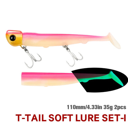 HookUpCo. 110mm Long Casting Soft Lure Set