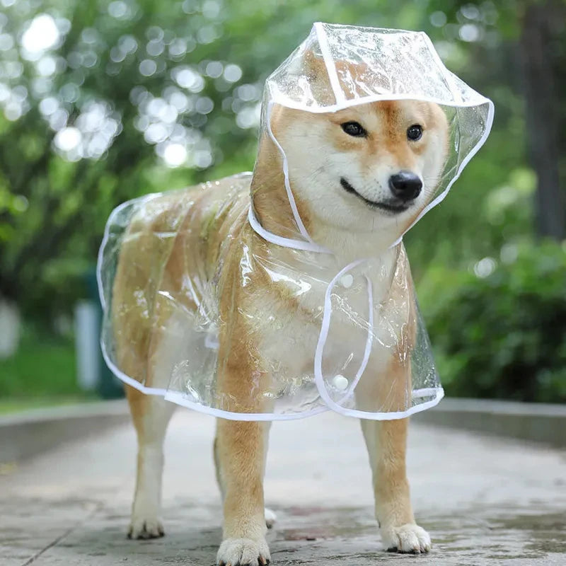 Rain Coat Waterproof Hooded Rain Poncho for Dogs S-XXL