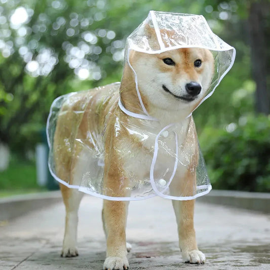 Rain Coat Waterproof Hooded Rain Poncho for Dogs S-XXL