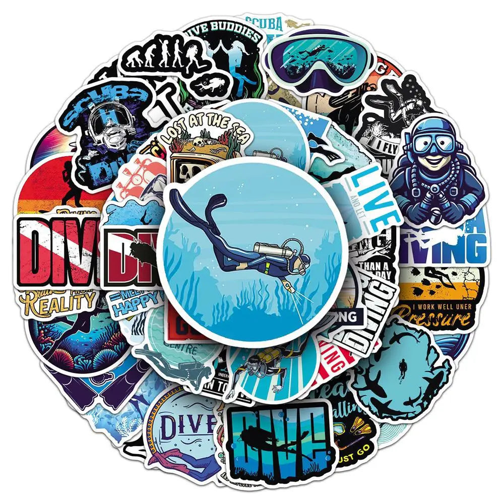 HookUpCo. Waterproof Diving Sticker Set