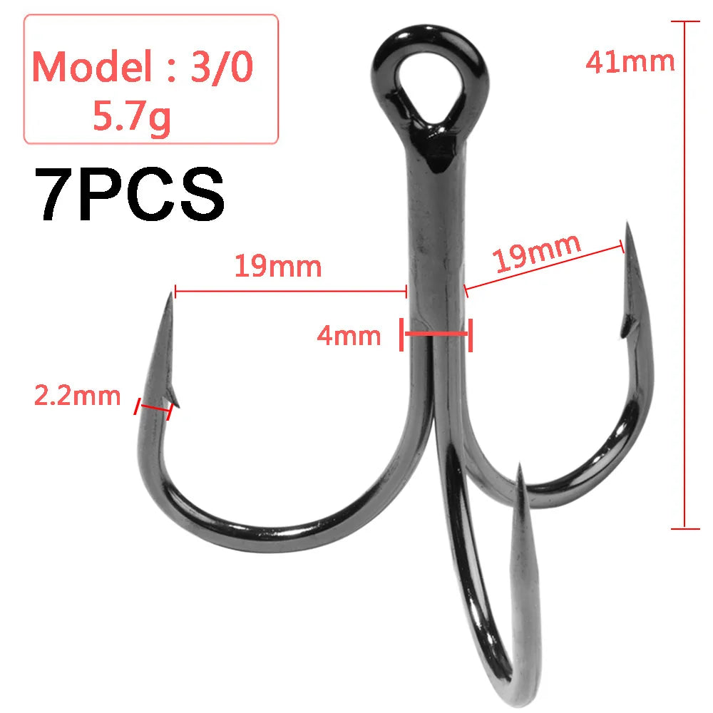 HookUpCo. Strong Carbon Steel Treble Hooks 1#-10/0# - HookUpCo.