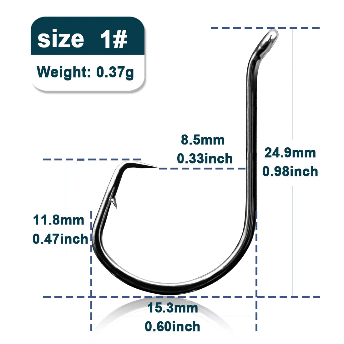 HookUpCo. Offset Barbed Fishing Hooks Set 25-50Pcs - HookUpCo.