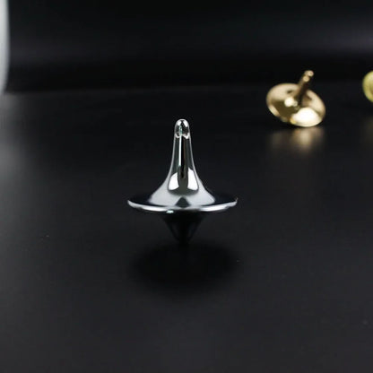 HookUpCo. Silver Metal Spinning Top Toy