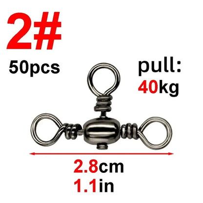 HookUpCo. 50-Piece T-Swivel Fishing Connectors