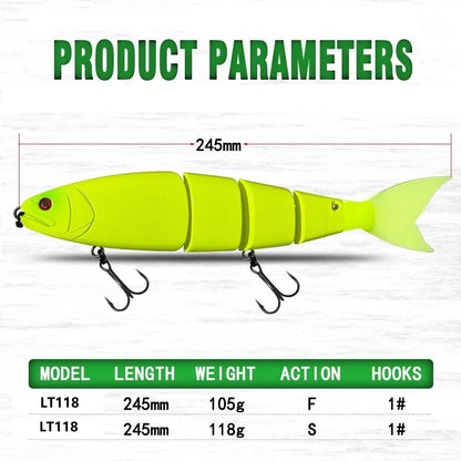Jointed Floating Swimbait Lure for Big Bass and Catfish