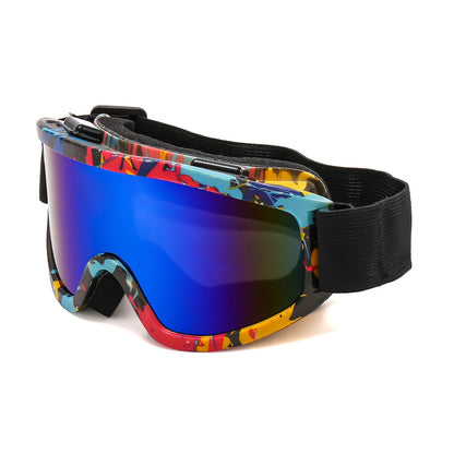 Large Frame Ski Goggles with Colorful Anti-Glare Lens