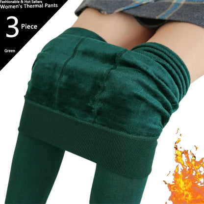 Warm High Waist Velvet Leggings for Women - Casual Comfort