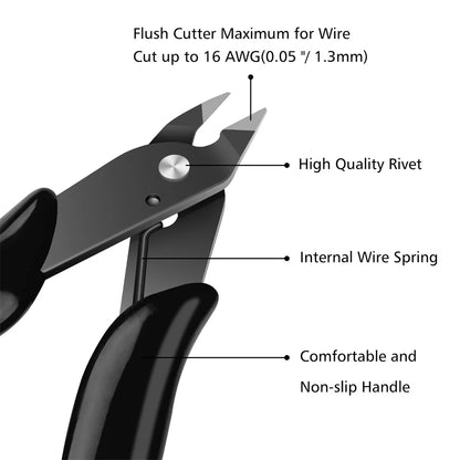 HookUpCo Mini Flush Cut Pliers