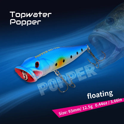 HookUpCo. 12.5g Floating Popper for Pike Fishing - HookUpCo.