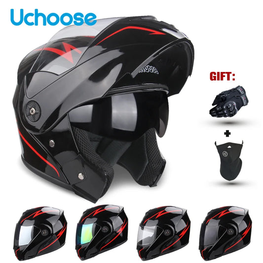 DOT Certified Modular Motorcycle Helmet with Double Lenses