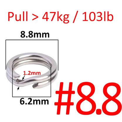 HookUpCo. Stainless Steel Fishing Split Rings 50pcs - HookUpCo.