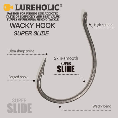 HookUpCo. PTFE Super Slide Wacky Fishing Hooks - HookUpCo.