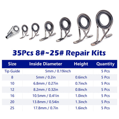 Stainless Steel Fishing Rod Repair Kit Set