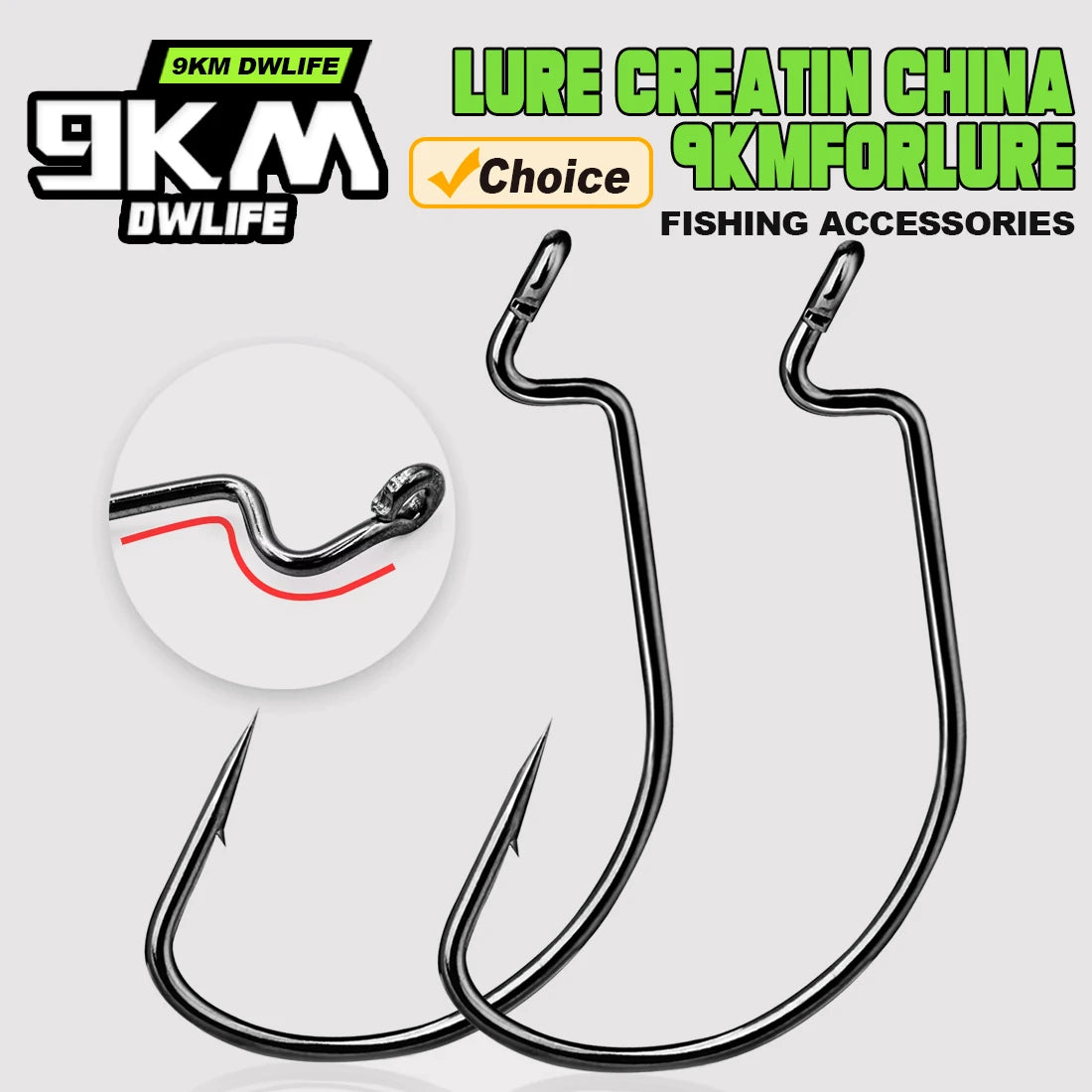 HookUpCo. Wide Gap Worm Fishing Hooks Set - HookUpCo.