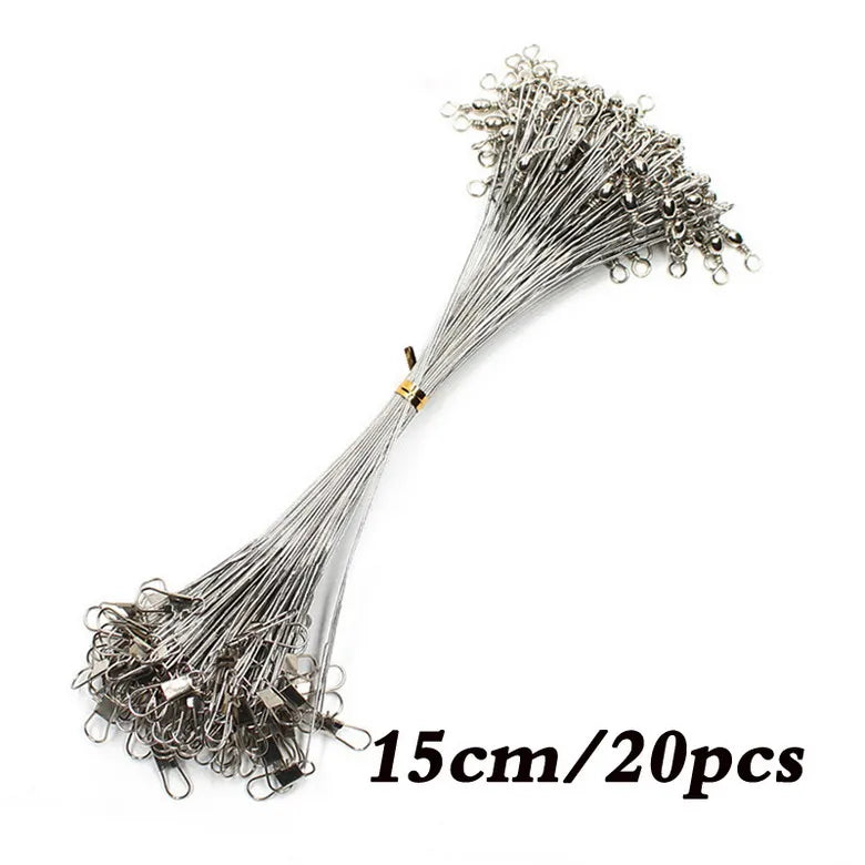 HookUpCo. Steel Fishing Leader with Swivel 30cm - HookUpCo.