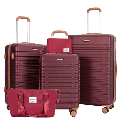 HookUpCo. 5-Piece Travel Luggage Set