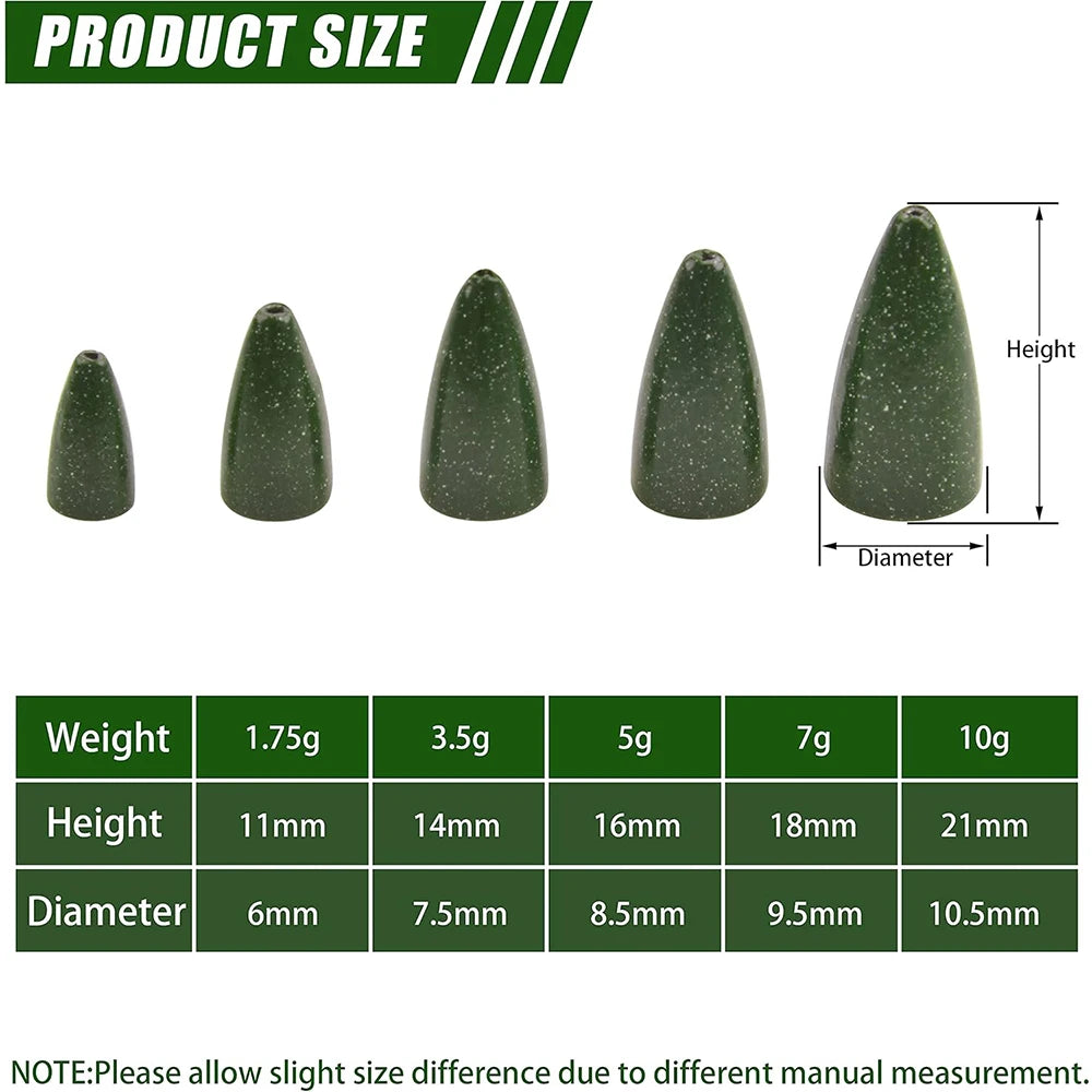 HookUpCo. 30-Piece Painted Bullet Fishing Weights - HookUpCo.