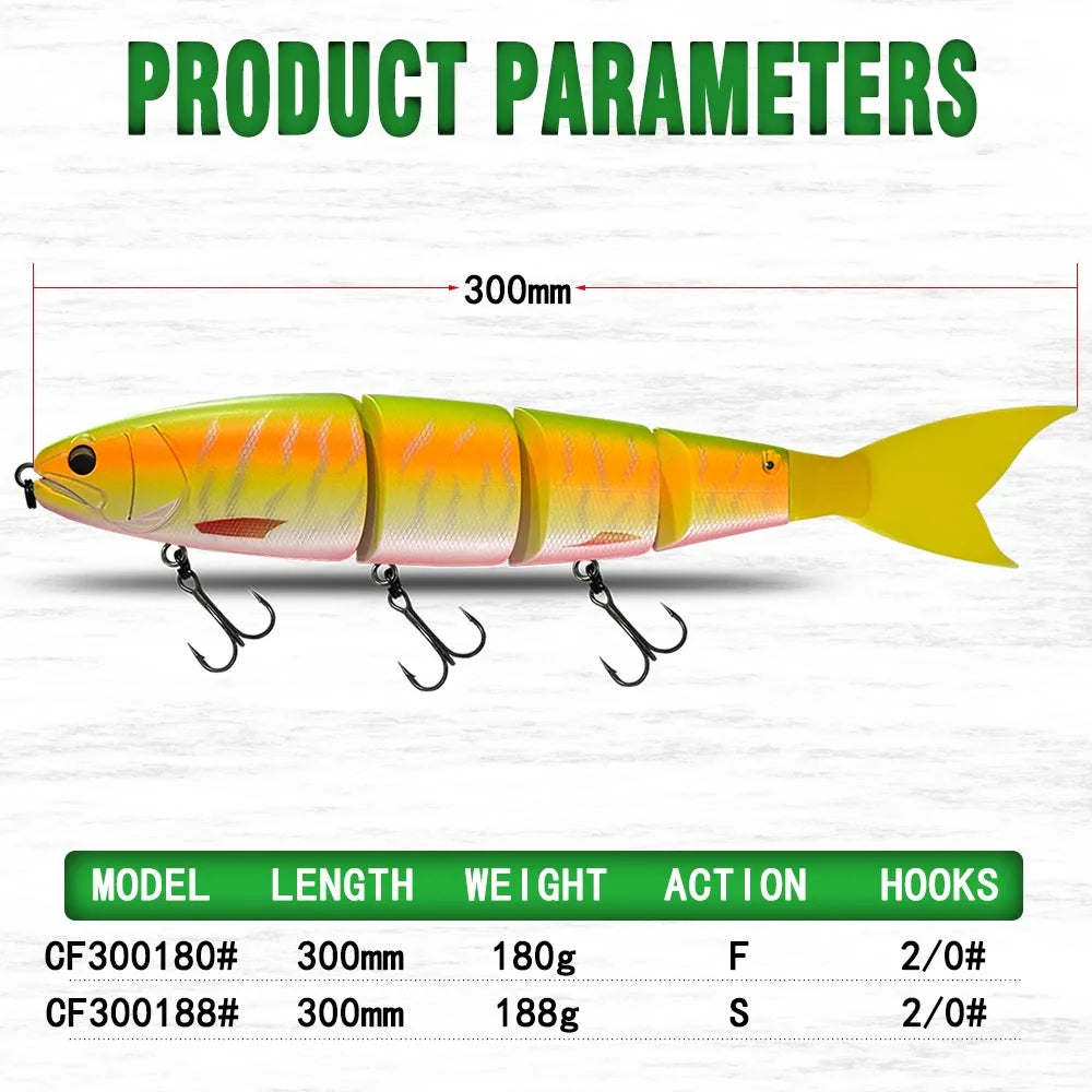 Swimming Bait Jointed Fishing Lure Designed for Trophy-Sized Fish 300mm