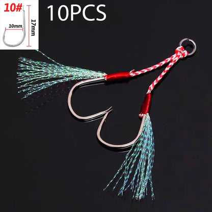 HookUpCo. 10PCS High Carbon Steel Fishing Hooks - HookUpCo.