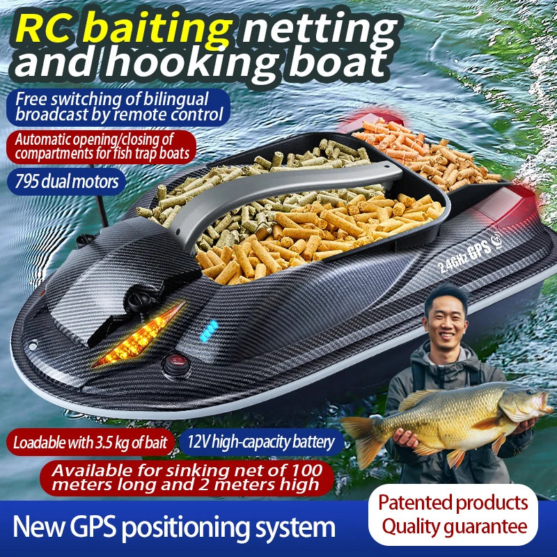 HookUpCo. GPS Bait Boat for Night Fishing