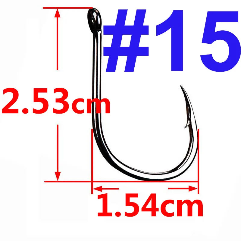100 Premium Offset Circle Hooks for Fishing Tackle Set
