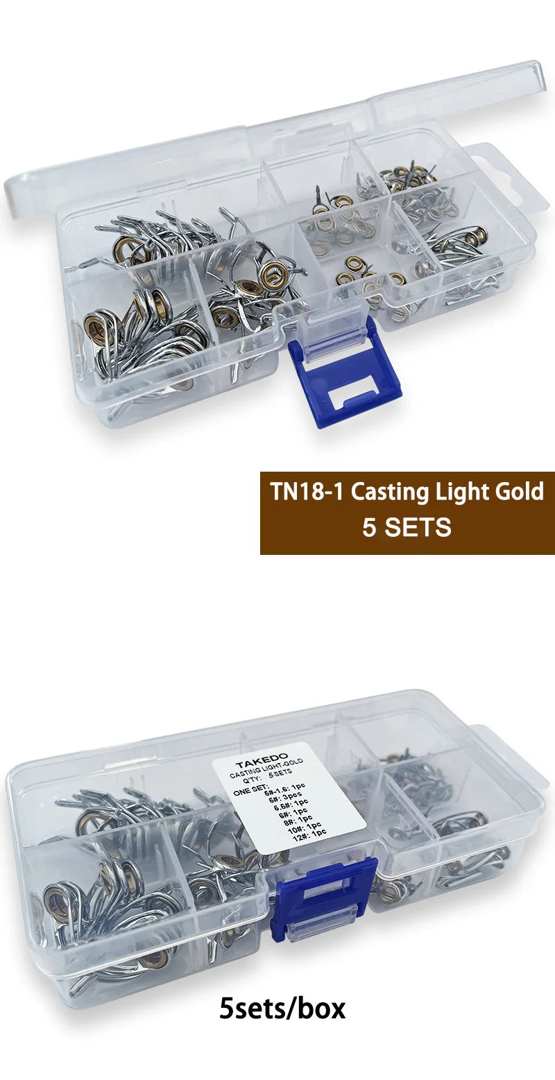 Stainless Steel Fishing Rod Repair Kit - 5 Sets - HookUpCo.