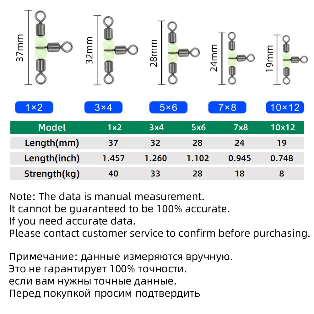 HookUpCo. 10-Piece Luminous Fishing Swivels Set - HookUpCo.