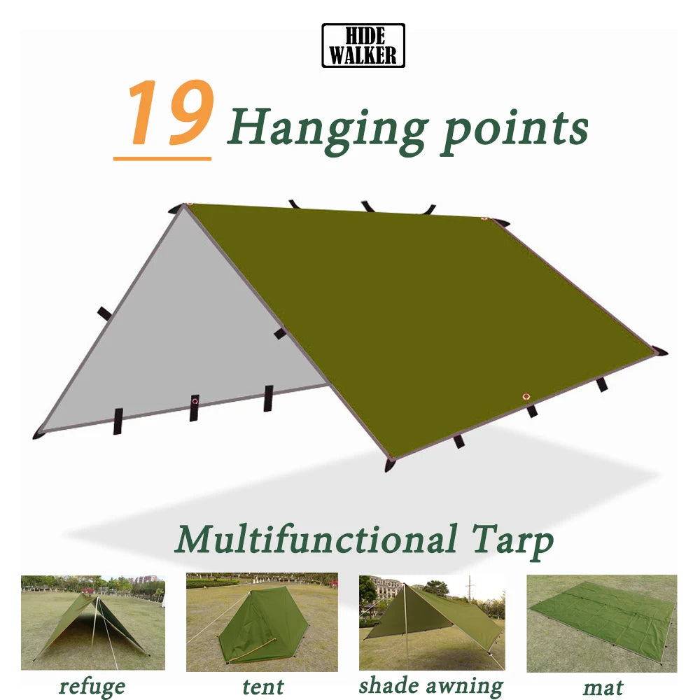 HookUpCo. Waterproof Tent Tarp with 19 Hang Points - HookUpCo.