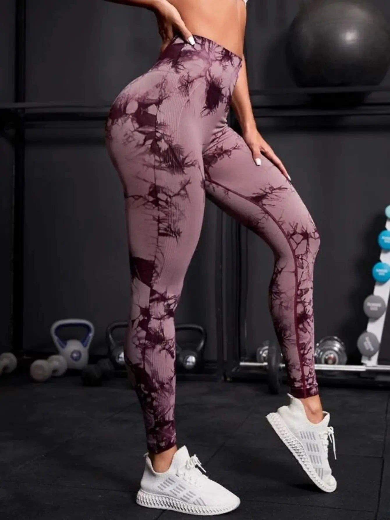 Seamless High Waist Tie Dye Leggings for Yoga and Fitness