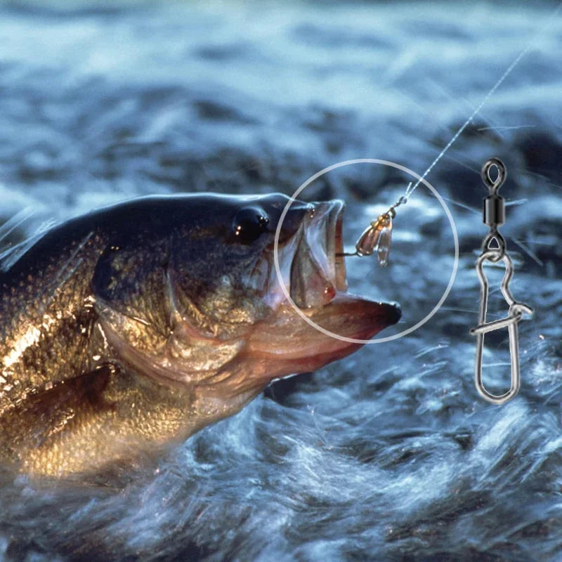 Durable Stainless Steel Fishing Swivel Kit 50-200Pcs