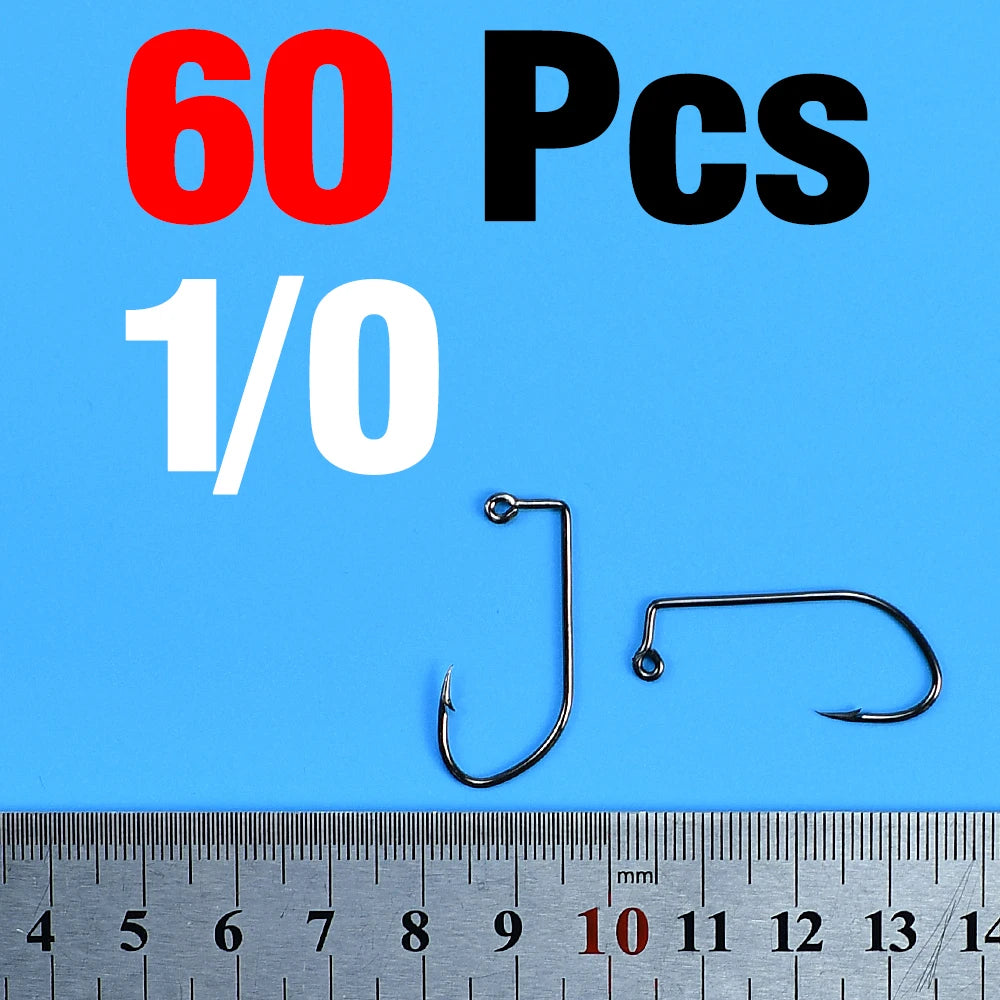 HookUpCo. 60Pcs High Carbon Steel Fishing Hooks - HookUpCo.