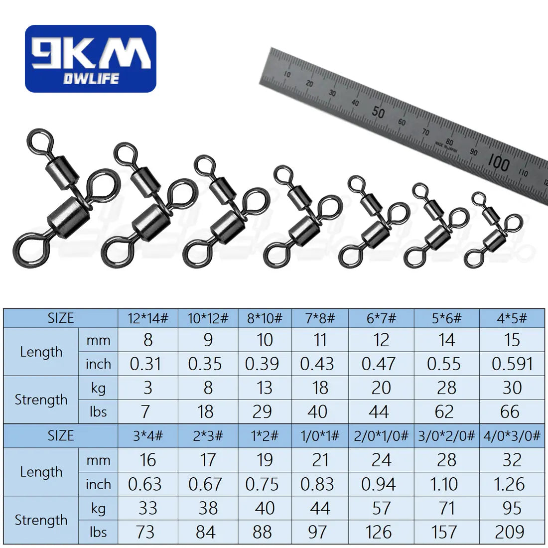 3 Way Swivels Fishing Connectors for Freshwater & Saltwater