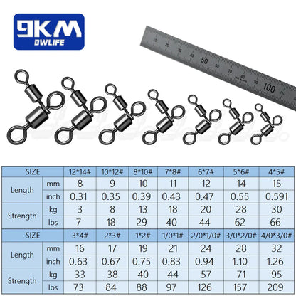 3 Way Swivels Fishing Connectors for Freshwater & Saltwater