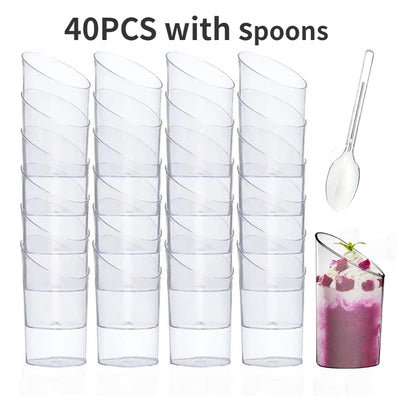 Elegant Plastic Dessert Cups Set