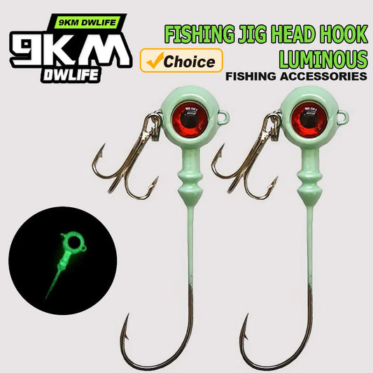 HookUpCo. Glow Fishing Jig Heads for Bass, Crappie, Walleye