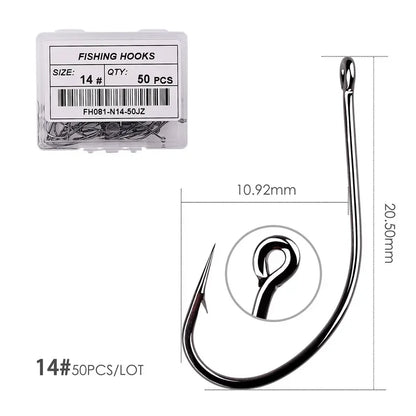 HookUpCo. High Carbon Fishing Circle Hooks 50pcs - HookUpCo.