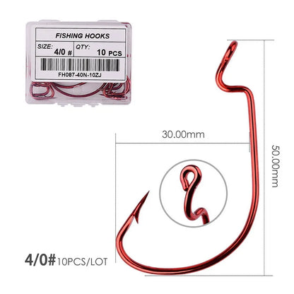 HookUpCo. 10pc Crank Hooks for Carp Fishing - HookUpCo.