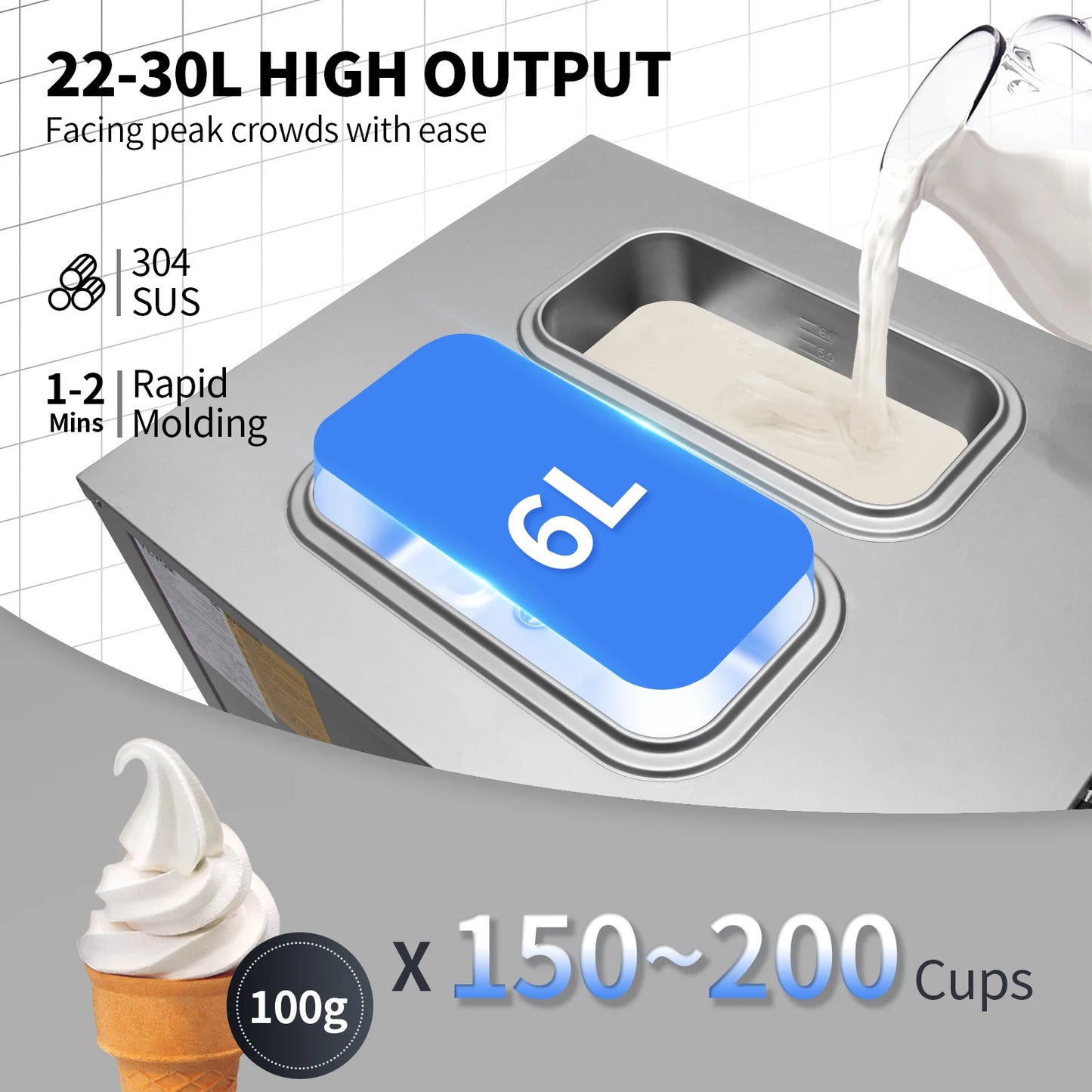 HookUpCo. Tricolor Soft Serve Machine