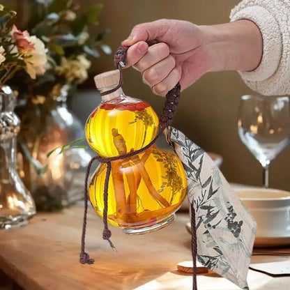 Elegant Borosilicate Glass Wine Bottle with Lid