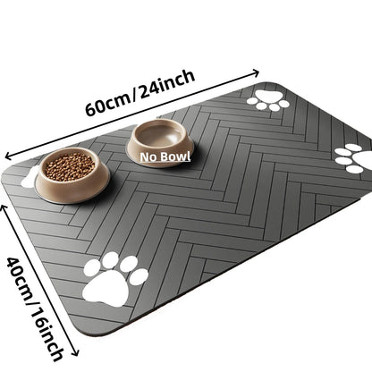 Waterproof Quick-Dry Pet Feeding Mat with Rubber Backing