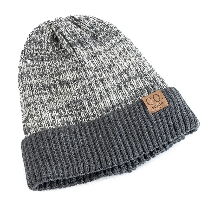 Two-Tone Fur Lined Winter Beanie Hat