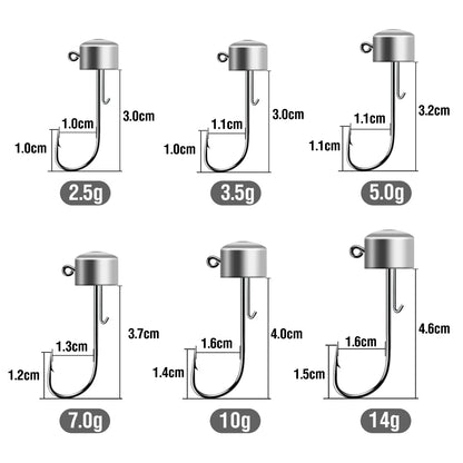 HookUpCo. Ned Rig Jig Heads - 20 High Carbon Hooks - HookUpCo.