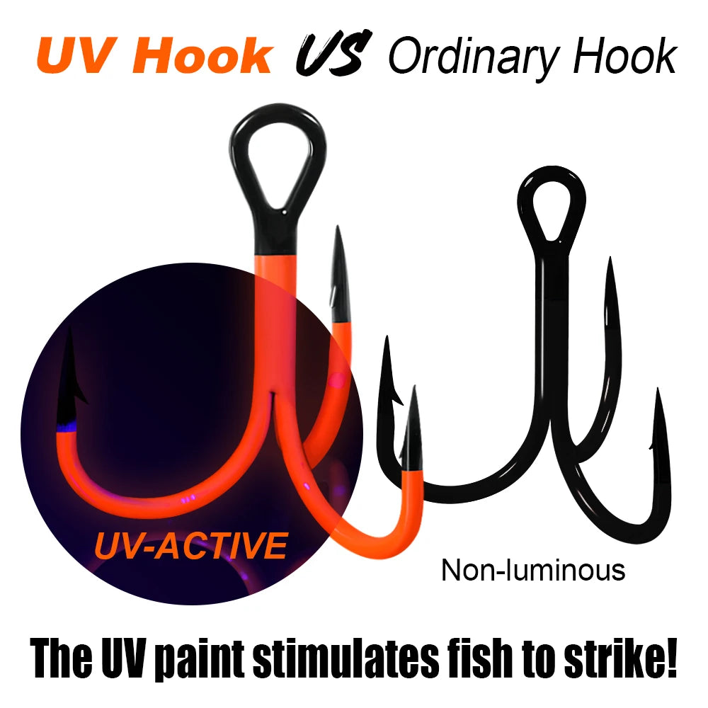 HookUpCo. UV Painted Pike Fishing Stinger Rig - HookUpCo.