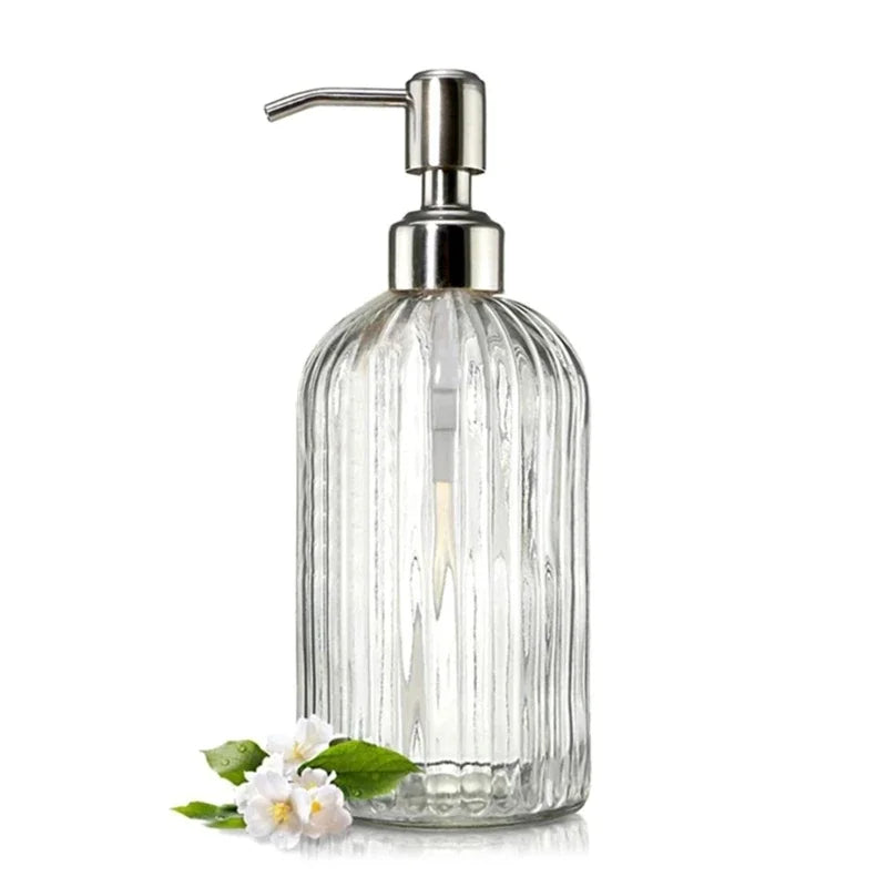 Clear Glass Soap Dispenser for Home Use