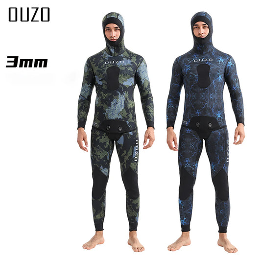 Camouflage Neoprene Wetsuit for Cold Water Swimming and Diving 3mm